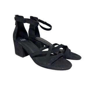 Eileen Fisher Jazzy Block Heel Sandal Black Suede Women's 9 NWOB